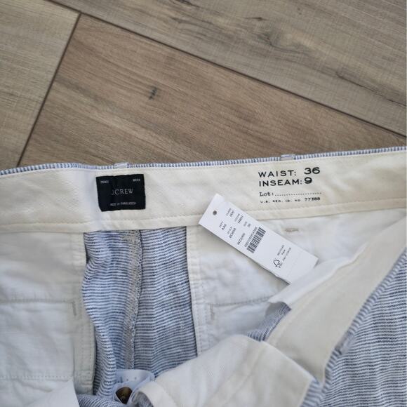 J.Crew 9" Linen Short Navy/White Bermuda Short Men Sz 36 - Picture 8 of 8